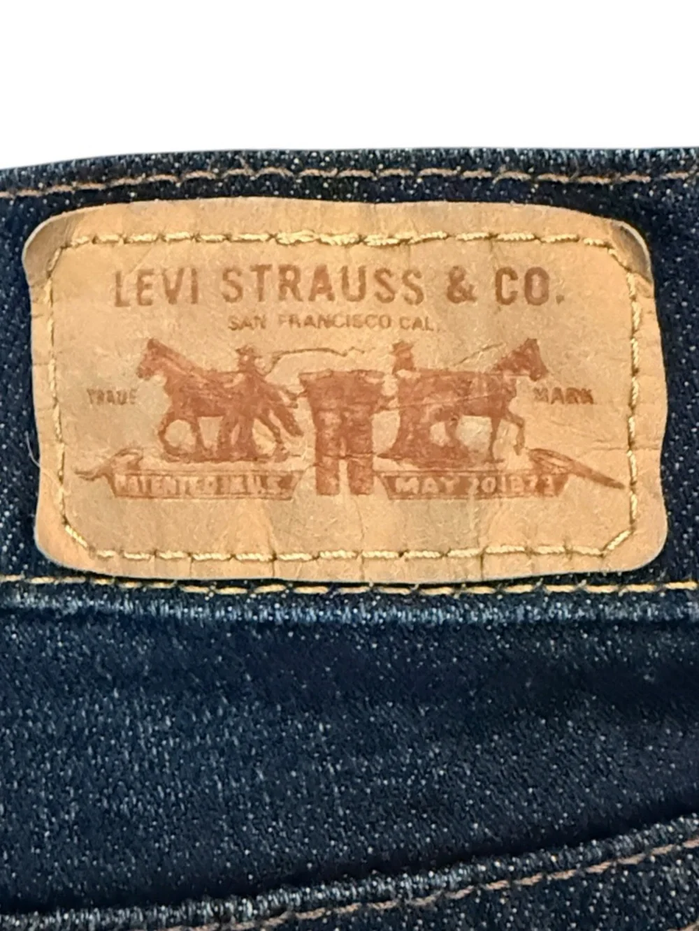 Levi’s 505 Flap Pocket Jean Dark Blue Wash Mid-Rise Bootcut Straight 12 (32x31)